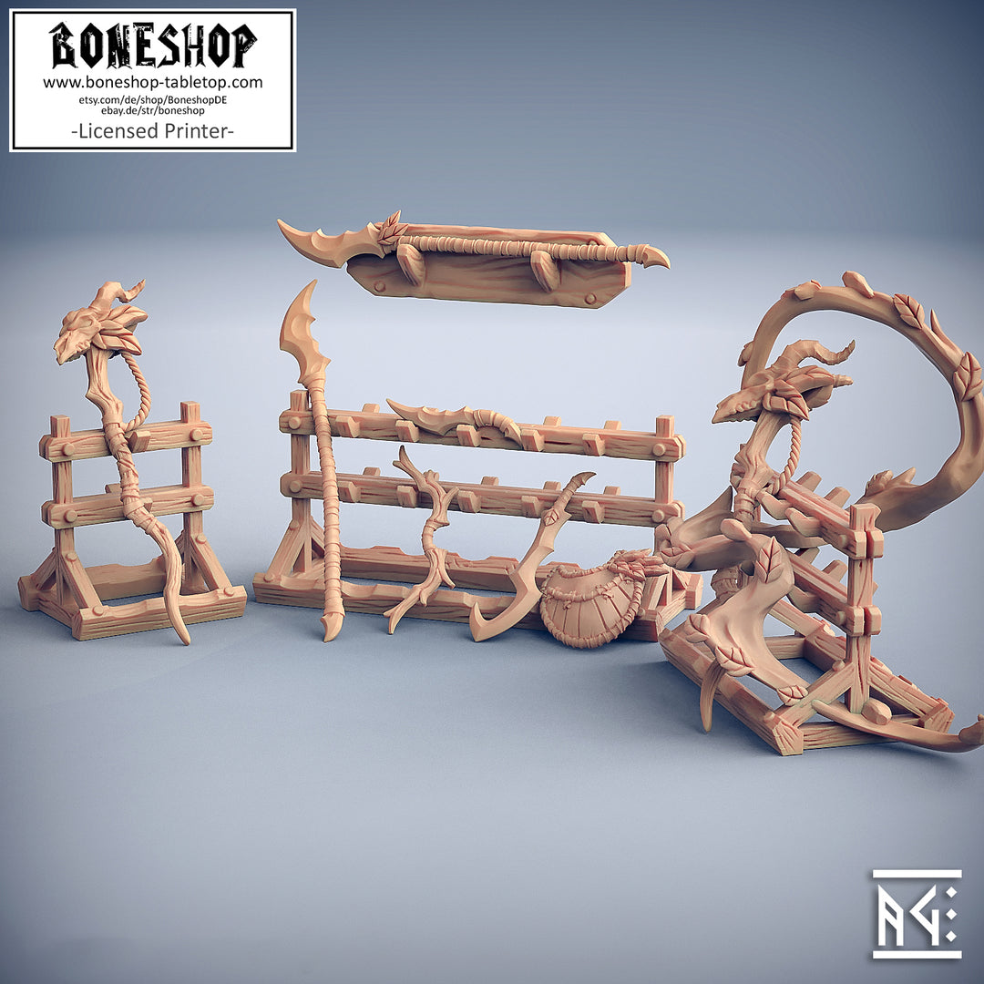 Arverian Woodkeepers „Standalone Weapons and Racks" 28mm-35mm | RPG | Boneshop