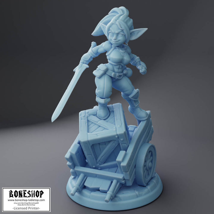 Twin Goddess Miniatures „Blix the Goblin Fighter 1" 72mm | Statue | RPG | Boneshop