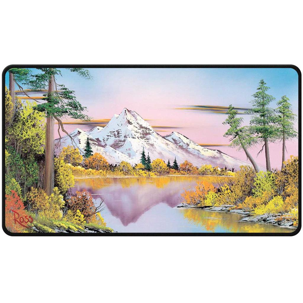 Ultra Pro - Bob Ross Mighty Mountain Lake Black Stitched Playmat
