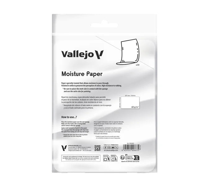30 Blatt Moisture Paper - Wet Palette - Vallejo