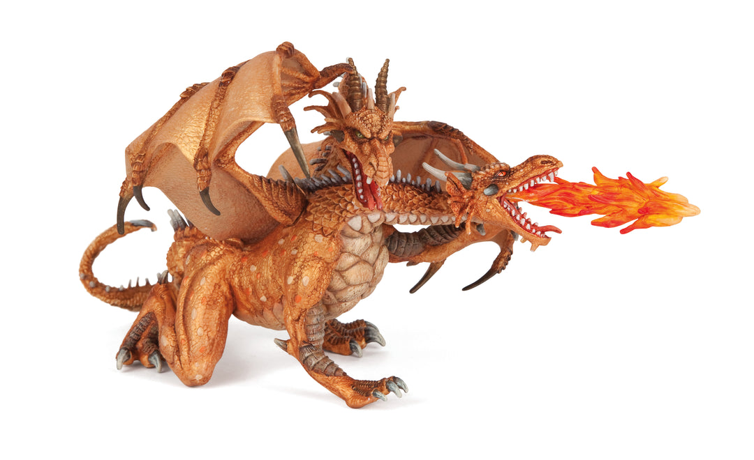 Mittelalter - Fantasy : Zweiköpfiger Drache Gold 19,5 cm (36019)