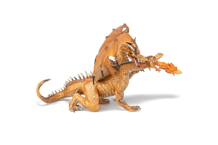 Mittelalter - Fantasy : Zweiköpfiger Drache Gold 19,5 cm (36019)