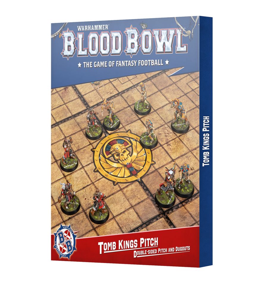 Tomb Kings Pitch: Double-sided Pitch and Dugouts Set (202-60) (2025) (Spielfeld der Gruftkönige: Beidseitig bedrucktes Spielfeld und Reservebänke)
