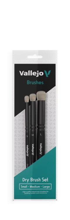 Vallejo - Dry Brush Set - Natural Hair - Size (S, M & L)