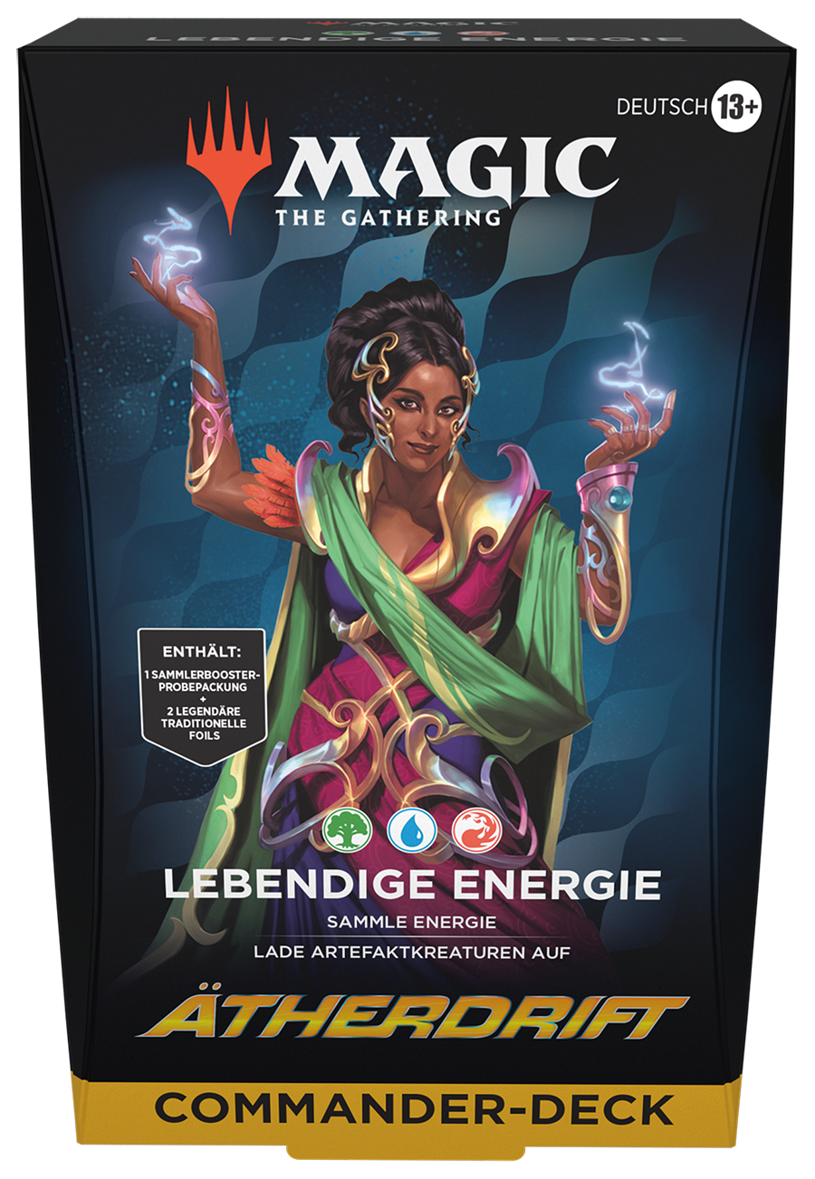 Ätherdrift Commander-Deck – Lebendige Energie (inkl. Sammler-Booster-Probepackung mit 2 Karten)- deutsch