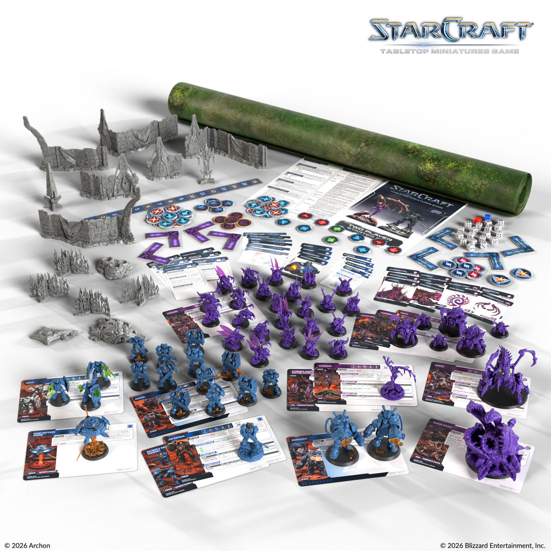 StarCraft® Protoss - Two Player Starter Set Founders Edition - Terran &amp; Zerg + Playmat + Terrain