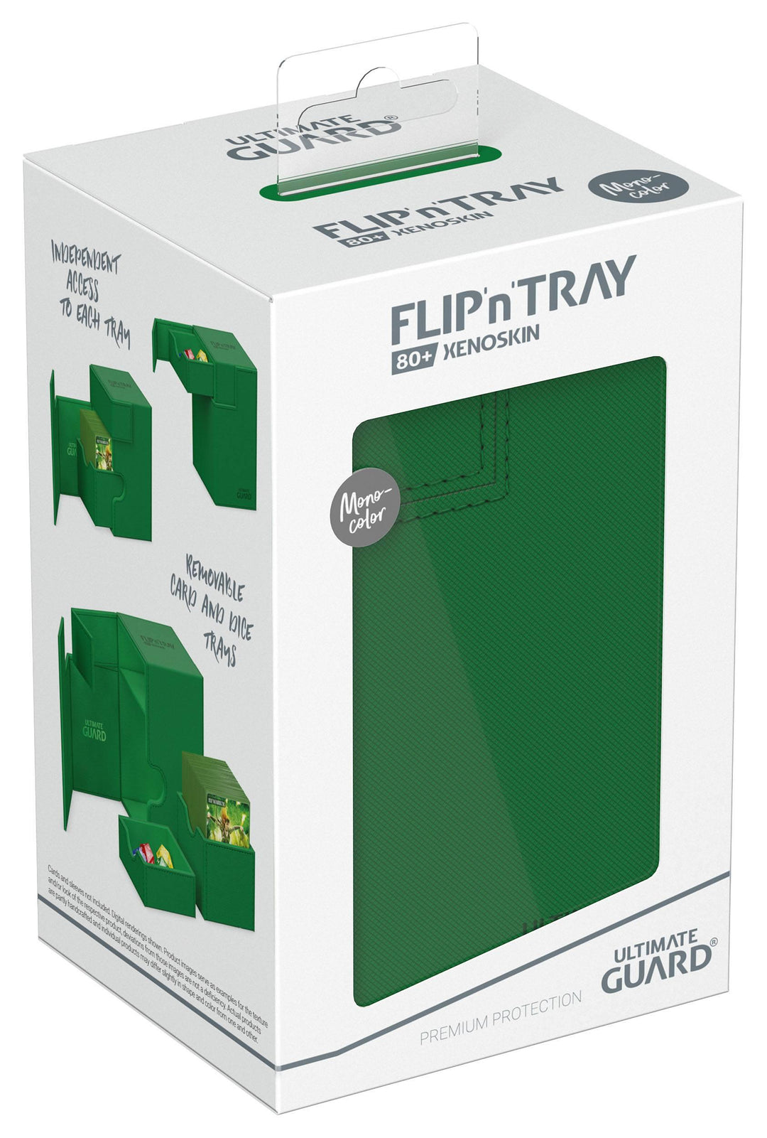 Ultimate Guard Flip`n`Tray 80+ XenoSkin Monocolor Grün / Green