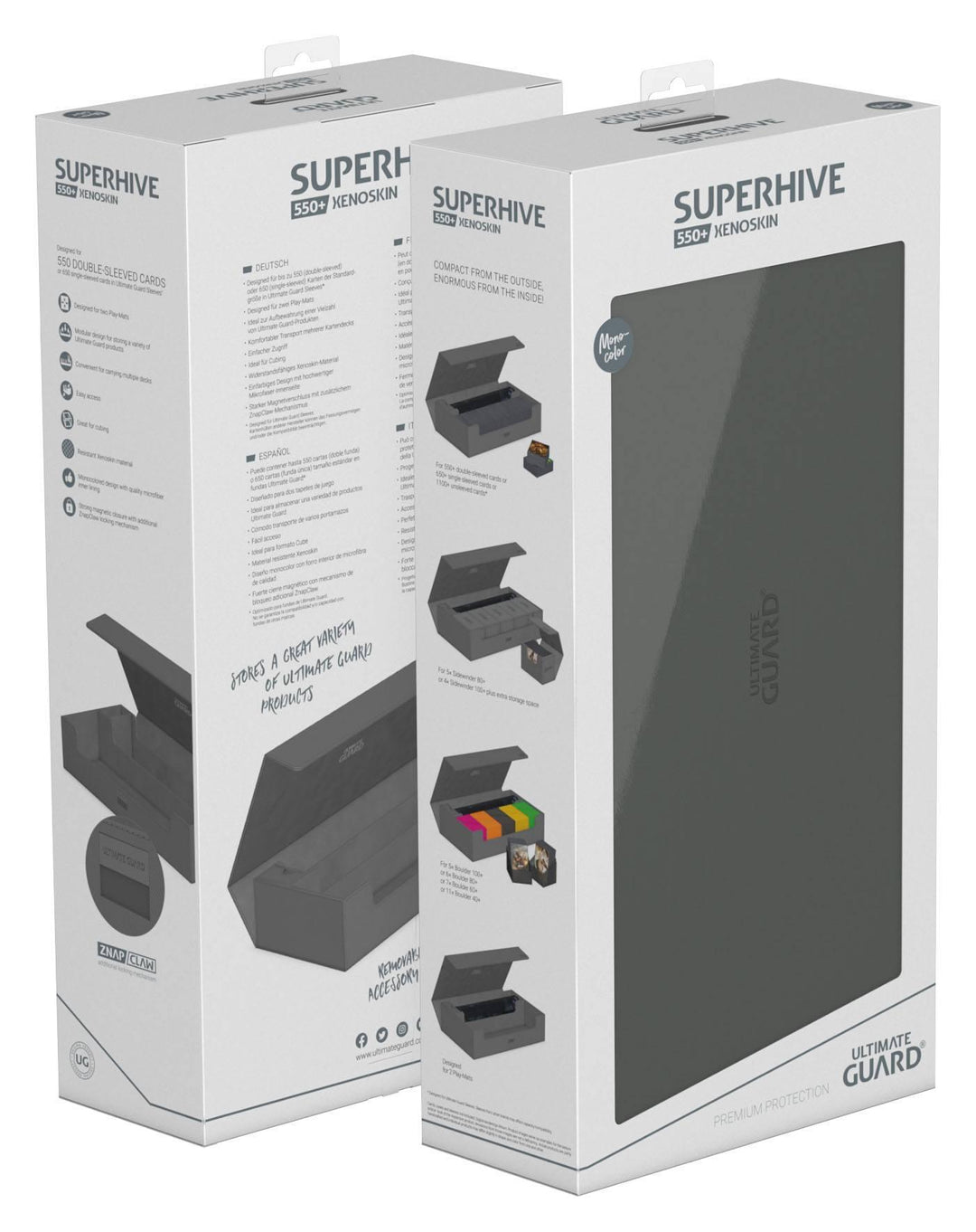 Ultimate Guard Superhive 550+ XenoSkin Monocolor Grey / Grau