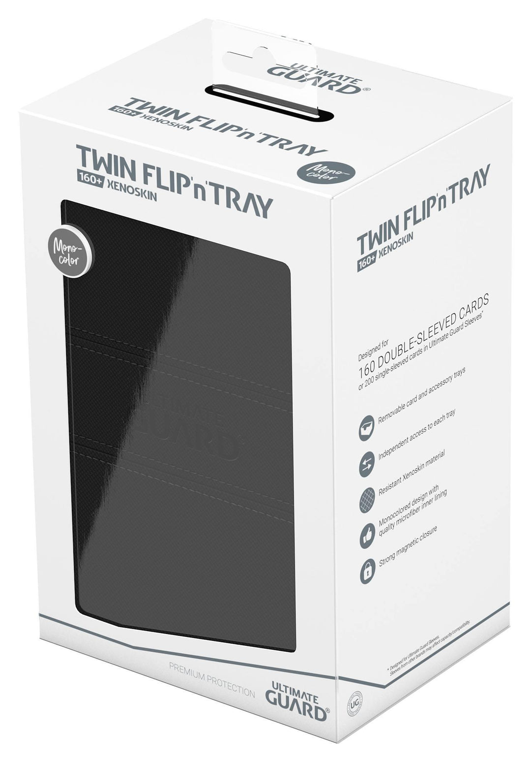 Ultimate Guard Twin Flip`n`Tray 160+ XenoSkin Monocolor Schwarz / Black