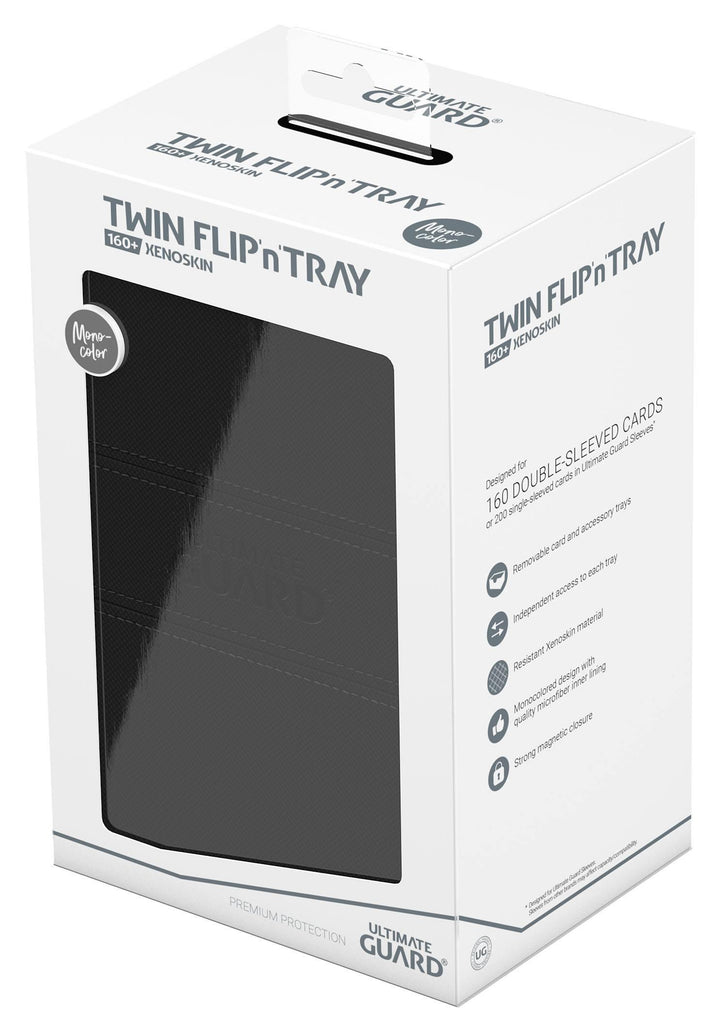 Ultimate Guard Twin Flip`n`Tray 160+ XenoSkin Monocolor Schwarz / Black
