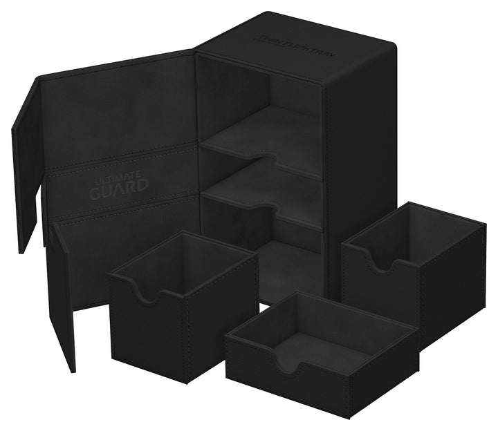 Ultimate Guard Twin Flip`n`Tray 160+ XenoSkin Monocolor Schwarz / Black