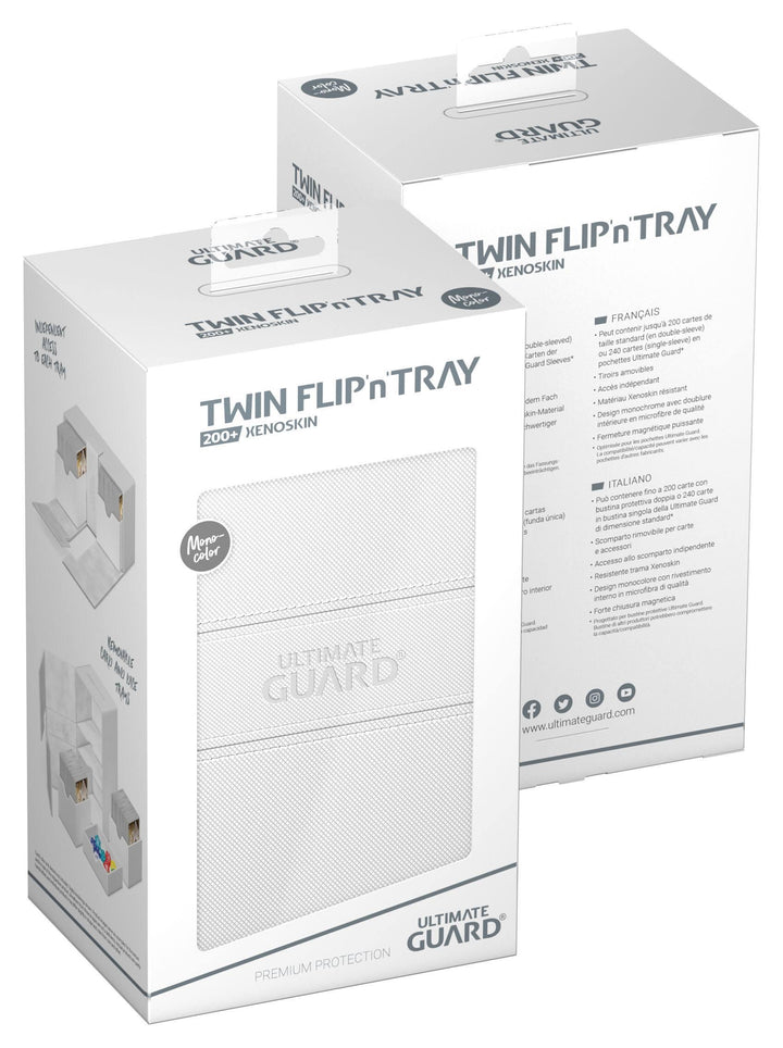 Ultimate Guard Twin Flip`n`Tray 200+ XenoSkin Monocolor Weiß / White