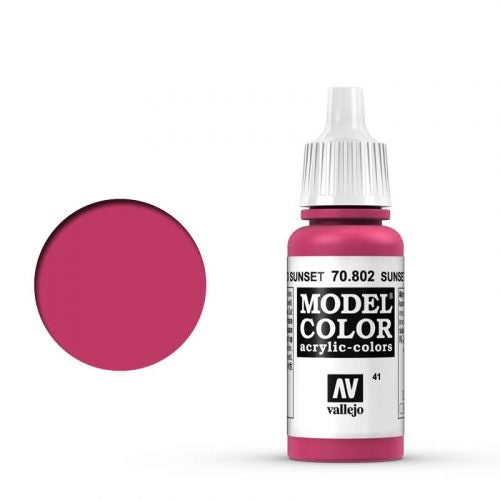 Vallejo Model Color: 041 Sunset Rot (Sunset Red), 17 ml (802)