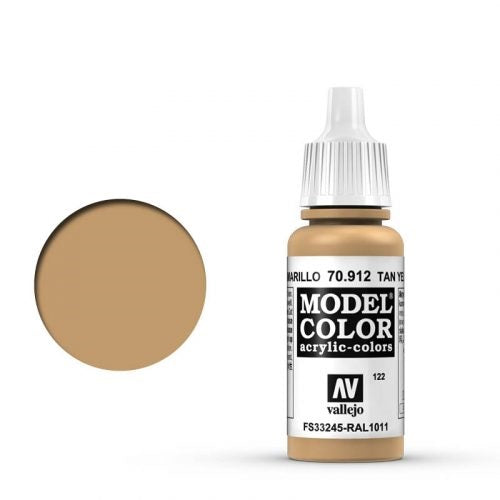 Vallejo Model Color: 122 Braungelb (Tan Yellow), 17 ml (912)