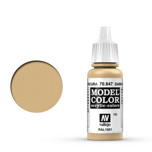 Vallejo Model Color: 123 Dunkler Sand (Dark Sand), 17 ml (847)