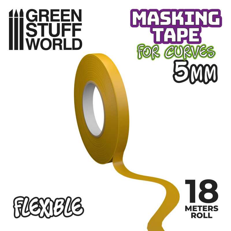 Green Stuff World - Flexible Masking Tape for Curves - 5mm - 18m lang