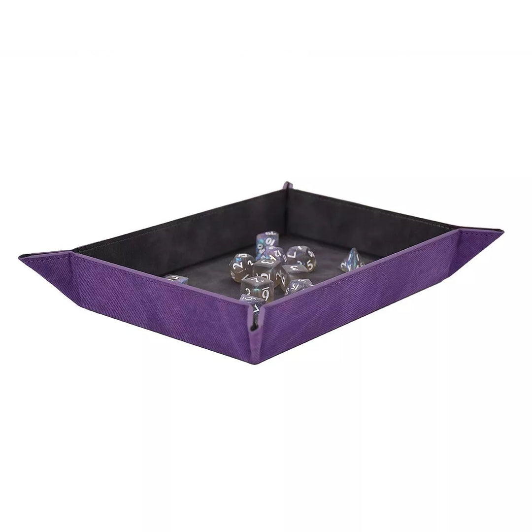 Ultra Pro Foldable Dice Rolling Tray - Suede Collection AMETHYST Collapses Flat