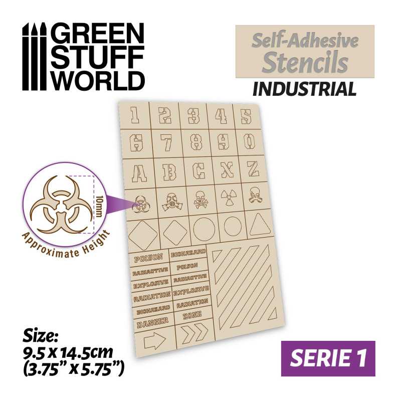 Green Stuff World - Selbstklebende Schablonen - Industriell - Self-adhesive stencils - Industrial