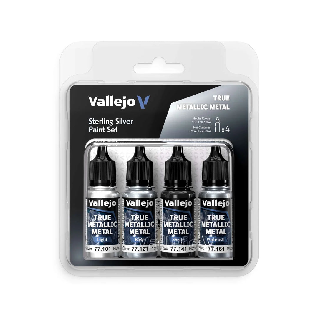 Vallejo Sterling Silver - True Metallic Metal Paint Set