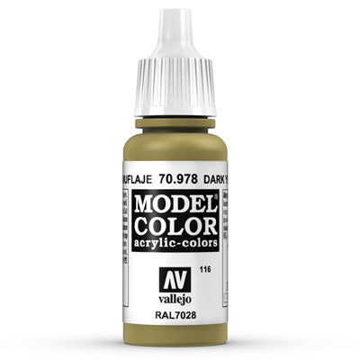 Vallejo Model Color: 116 Currygelb (Dark Yellow), 17 ml (978)