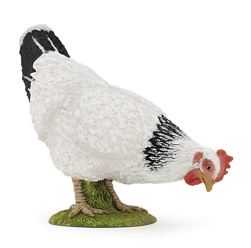 Bauernhof Tiere : Pickendes weißes Huhn 6cm (51160)