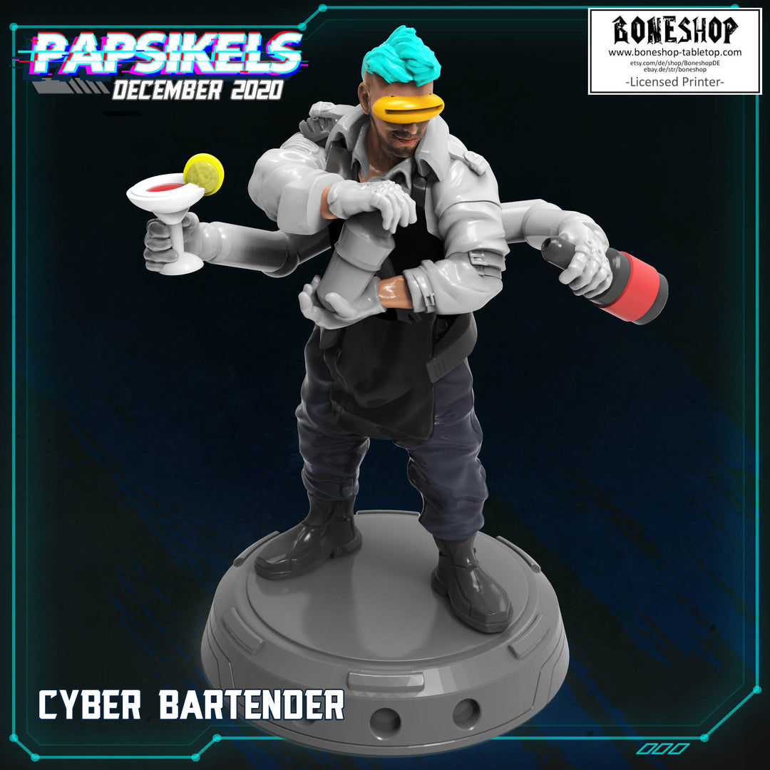 Corpo World „Cyber Bartender" 28mm - 35mm | Cyberpunk | RPG | Boneshop