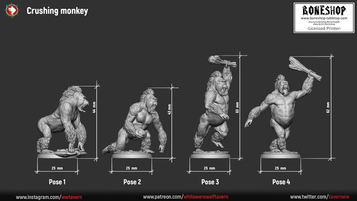 Monkey Valley „Crushing Monkey Pose2“ 28mm-35mm | RPG | DnD | Boneshop