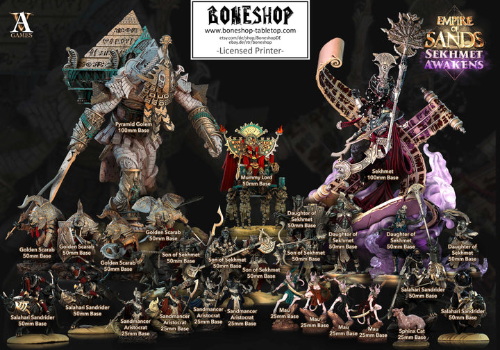 Sekhmet Awakens „Mummy Lord" 32mm - 40mm | RPG | DnD | Boneshop