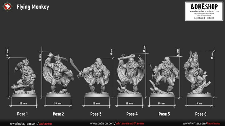Monkey Valley „Flying Monkey Pose2“ 28mm-35mm | RPG | DnD | Boneshop