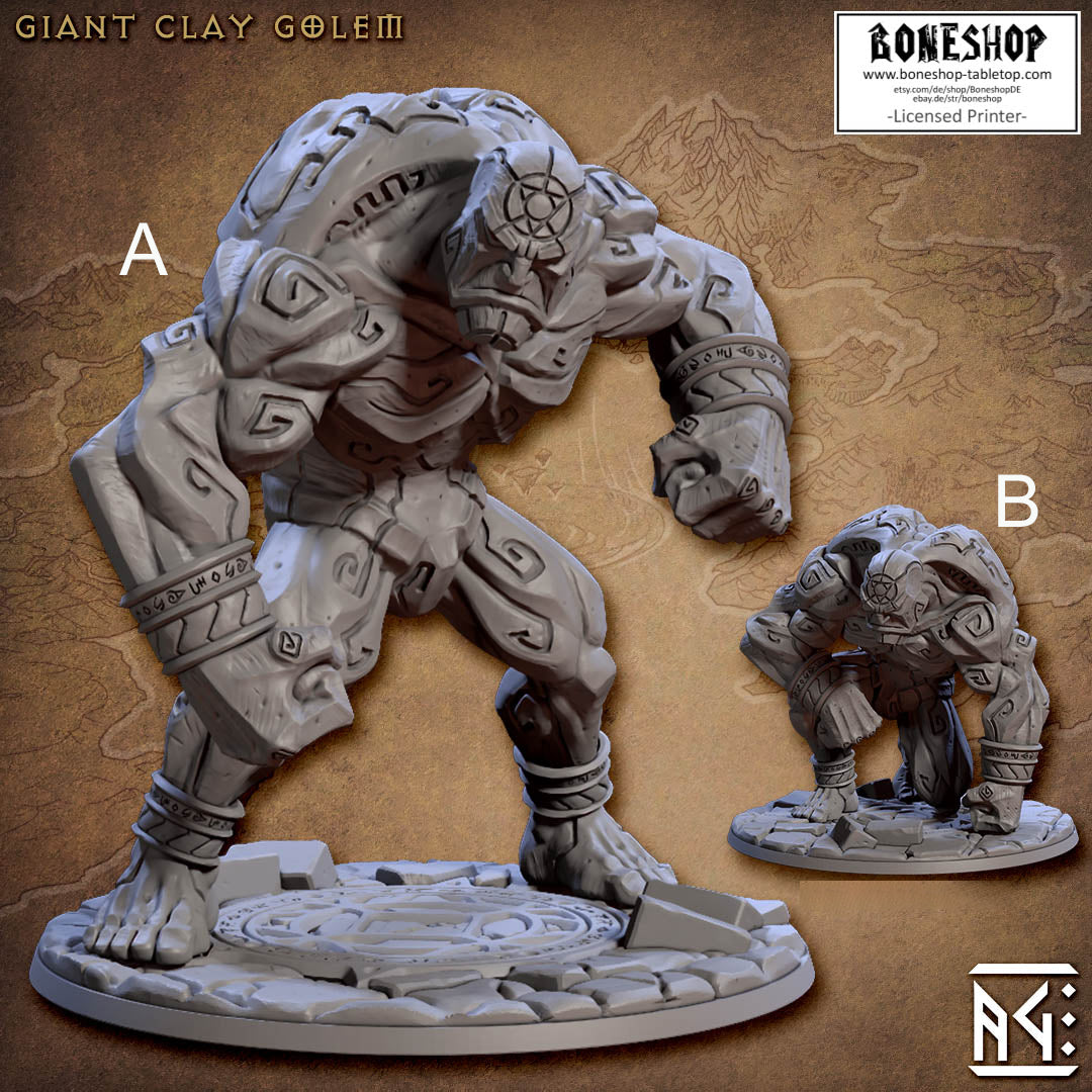 Arcanist Guild „Giant Clay Golem A" 28mm-35mm | RPG | DnD | Boneshop