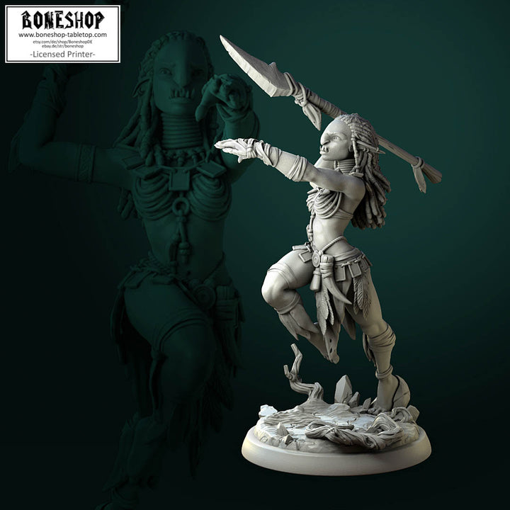 Barren Raiders „Trollgirl V3 75mm BOSS“ White Werewolf Tavern 28mm-35mm Boneshop