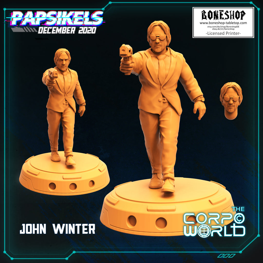 Corpo World „John Winter" 28mm - 35mm | Cyberpunk | RPG | Boneshop