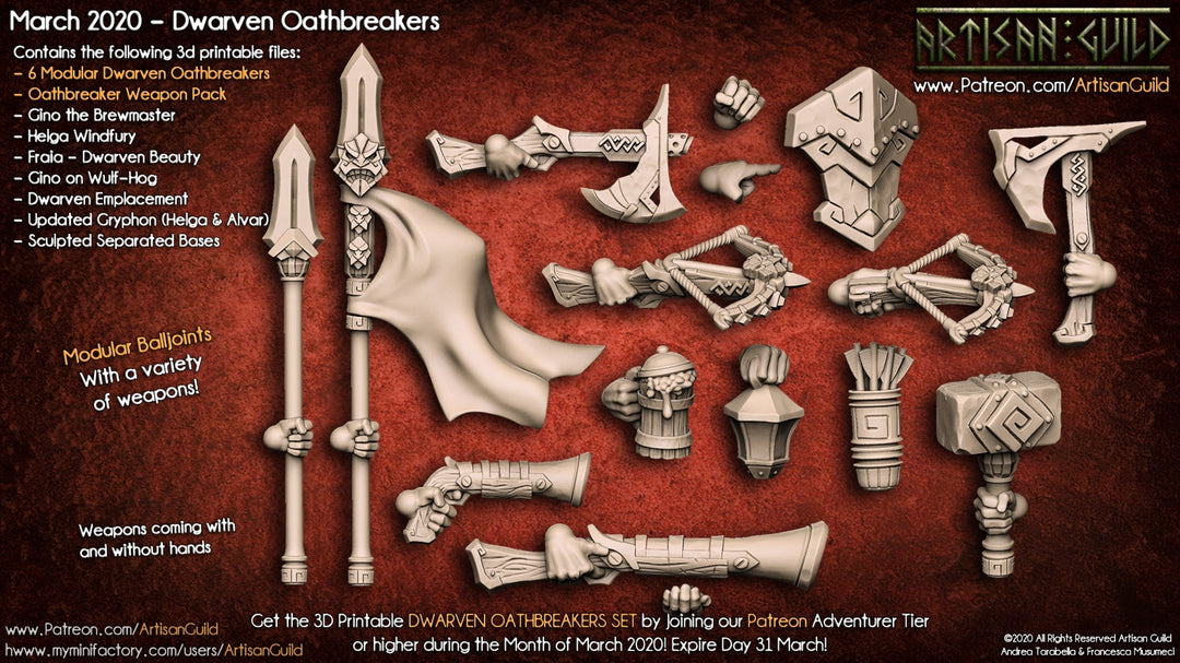 Oathbreaker „Hands + Weapons“ Artisan Guild | 28mm-35mm | RPG | Boneshop