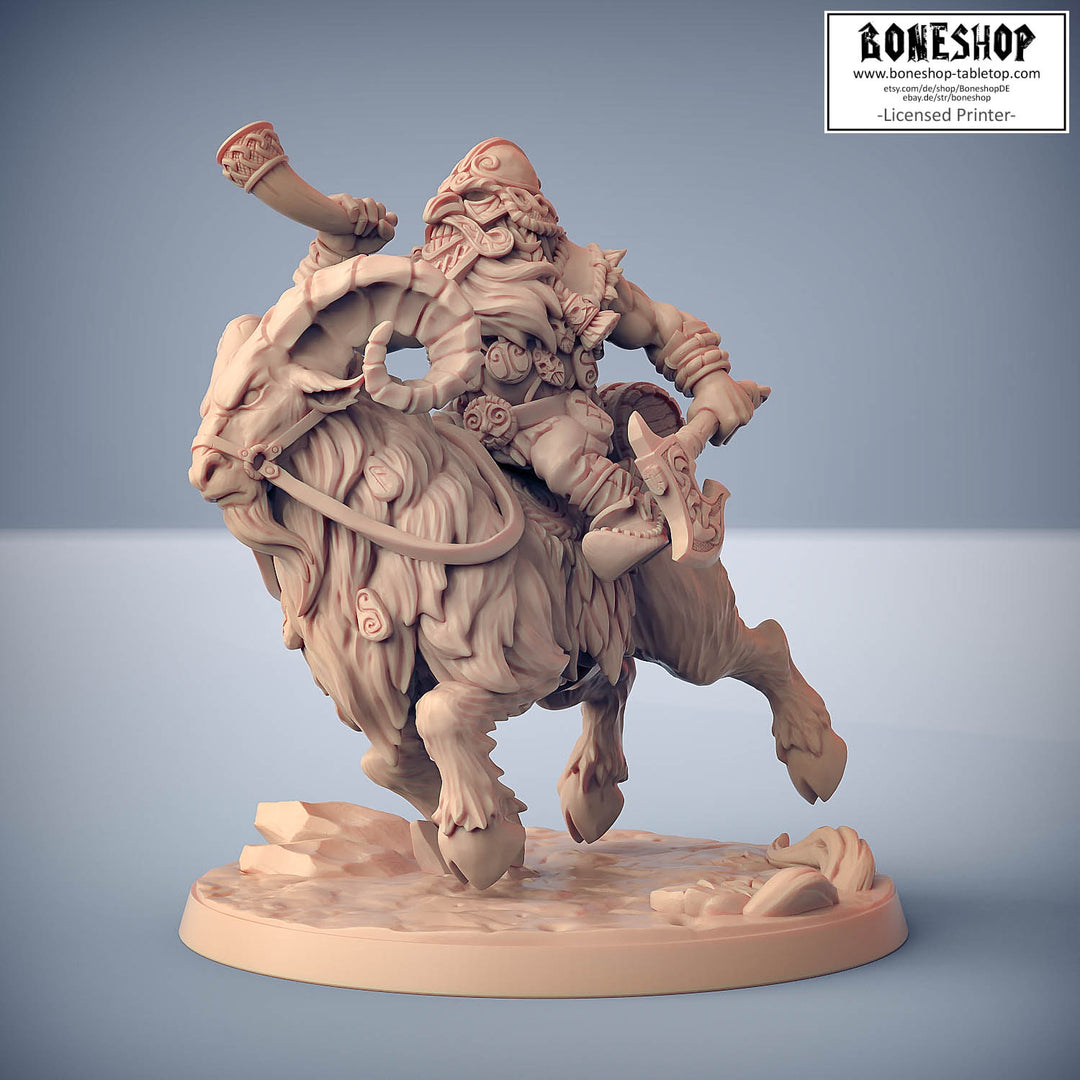 Dwarfs of Skutagaard „Dwarven Ram Rider A (Mask)" 28mm-35mm | RPG | Boneshop