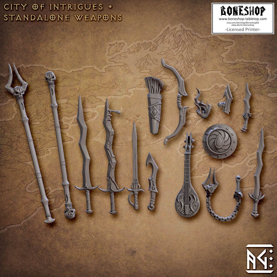 City of Intrigues „Weapons“ 28mm-35mm | RPG | Boneshop