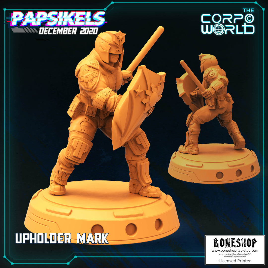 Corpo World „Upholder Mark Justice" 28mm - 35mm | Cyberpunk | RPG | Boneshop