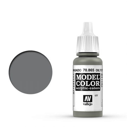 Vallejo Model Color: 177 Geölter Stahl (Oily Steel), 17 ml (865)