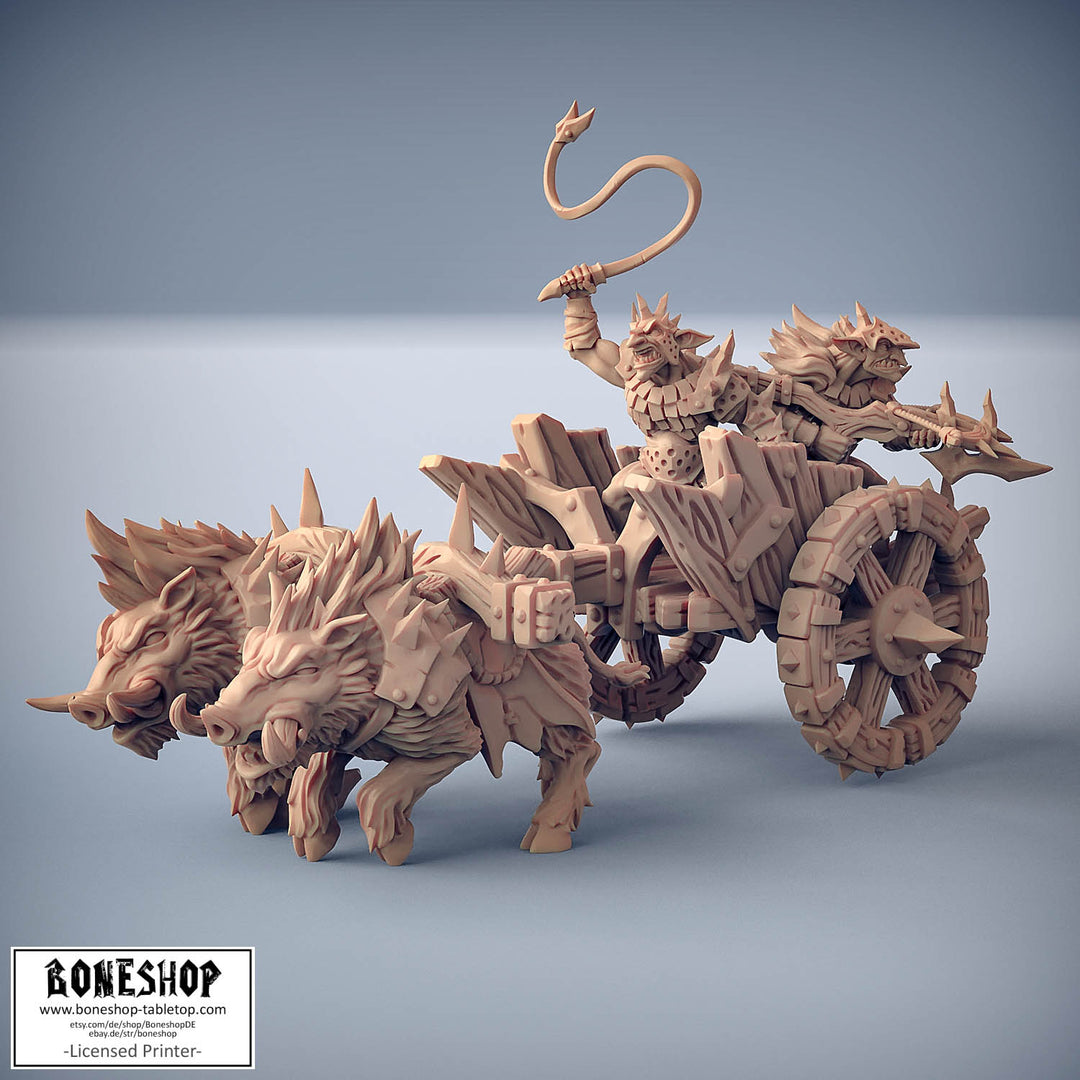 Blackrazor Hobgoblins „Blackrazor Chariot Mounted“ 28mm-35mm | RPG | Boneshop