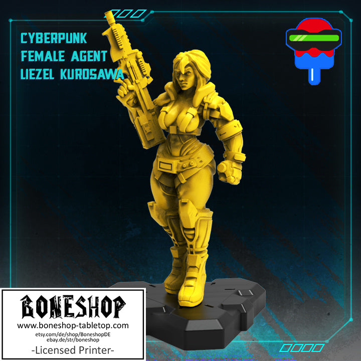 Pack 7 „Liezel Kurosawa" Papsikels | 28mm - 35mm | Cyberpunk | RPG | Boneshop