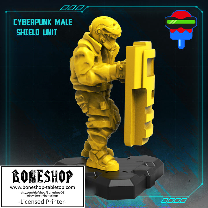 Pack 7 „Shield Unit" Papsikels | 28mm - 35mm | Cyberpunk | RPG | Boneshop
