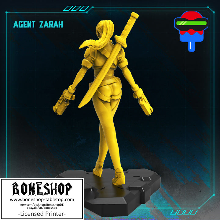 Pack 8 „Agent Zarah" Papsikels | 28mm - 35mm | Cyberpunk | RPG | Boneshop