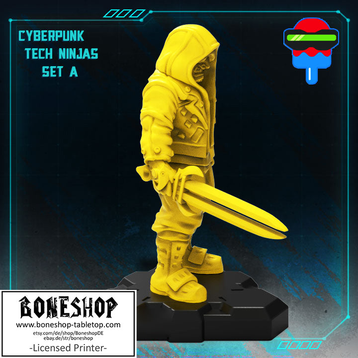 Pack 4 „Tech Ninja Sword" Papsikels | 28mm - 35mm | Cyberpunk | Boneshop