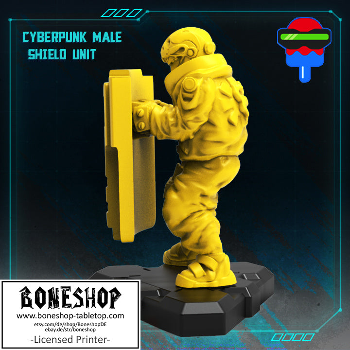Pack 7 „Shield Unit" Papsikels | 28mm - 35mm | Cyberpunk | RPG | Boneshop