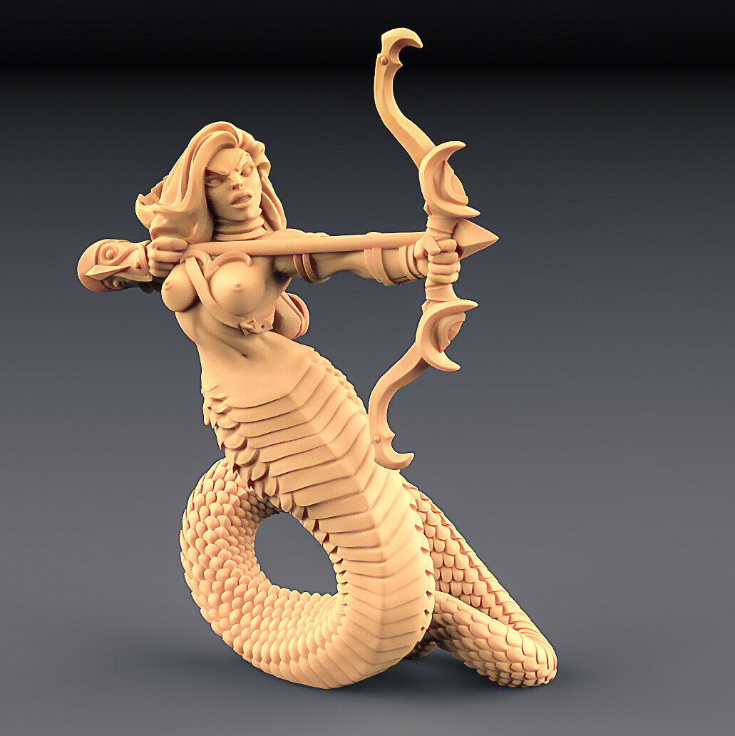 Snake Cult „Naga-Archer - A“ Artisan Guild | 28mm-35mm | DnD | RPG | Boneshop