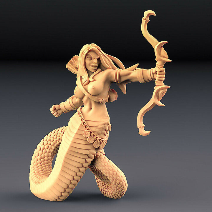 Snake Cult „Naga-Archer - B“ Artisan Guild | 28mm-35mm | DnD | RPG | Boneshop