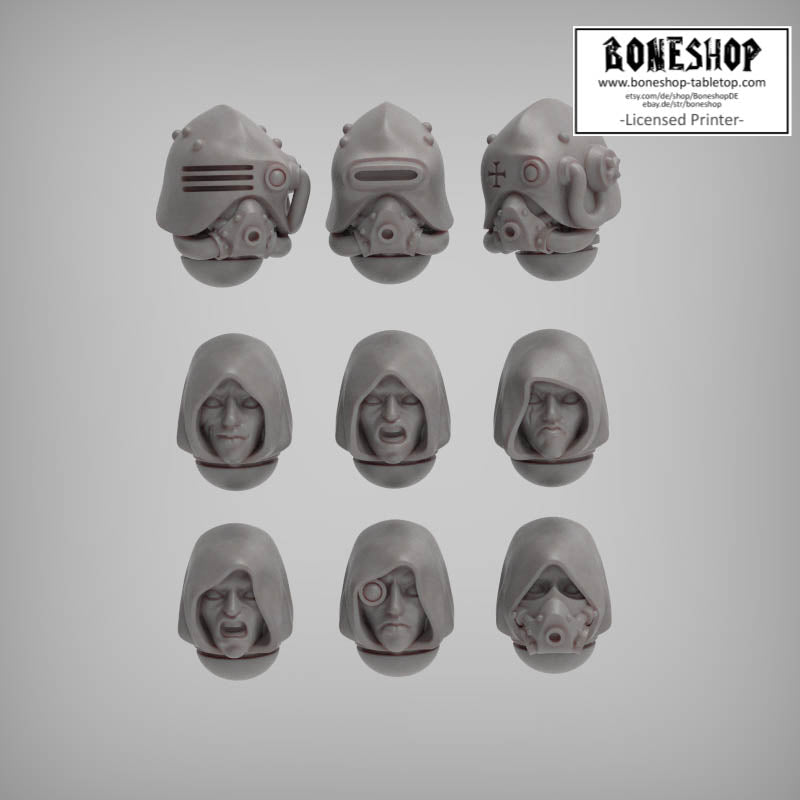 Coven „Coven Squad Heads“ 28mm-35mm | DnD | RPG | Tabletop | Boneshop